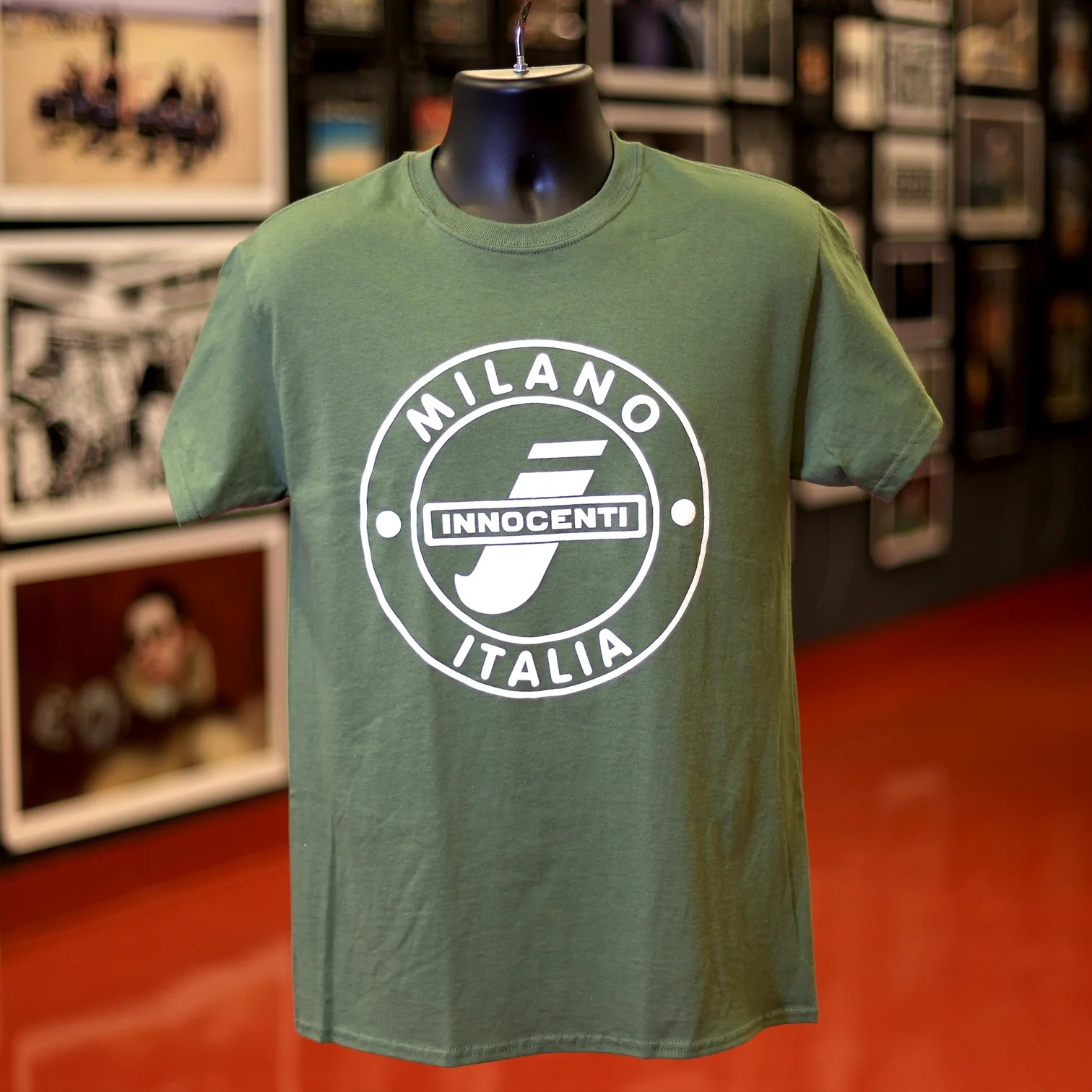 Lambretta Innocenti Of Milan T Shirt - Military Green - New Item - Image 2