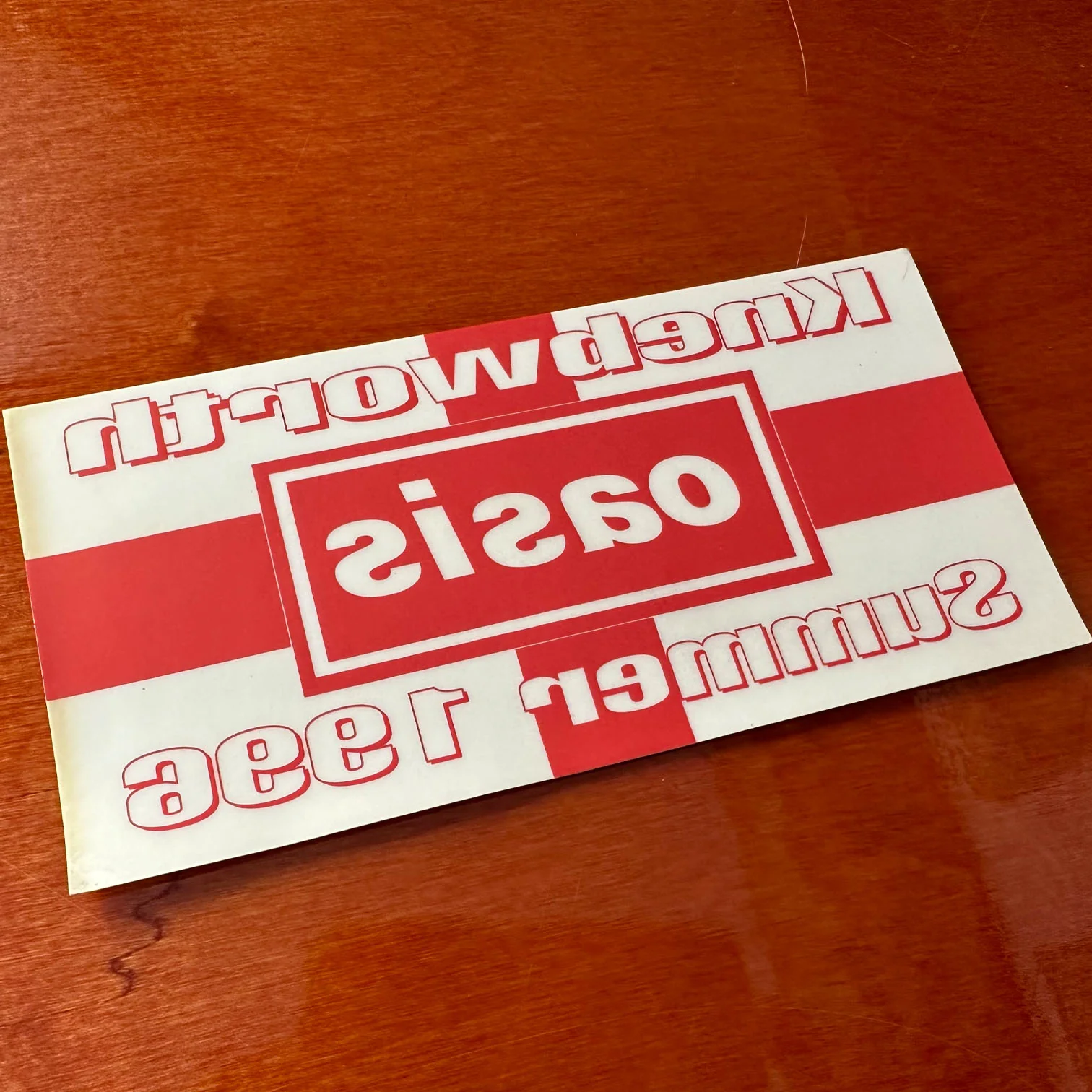 Oasis - UNUSED 1996 Original Knebworth Car Window Sticker - New Item - Image 2