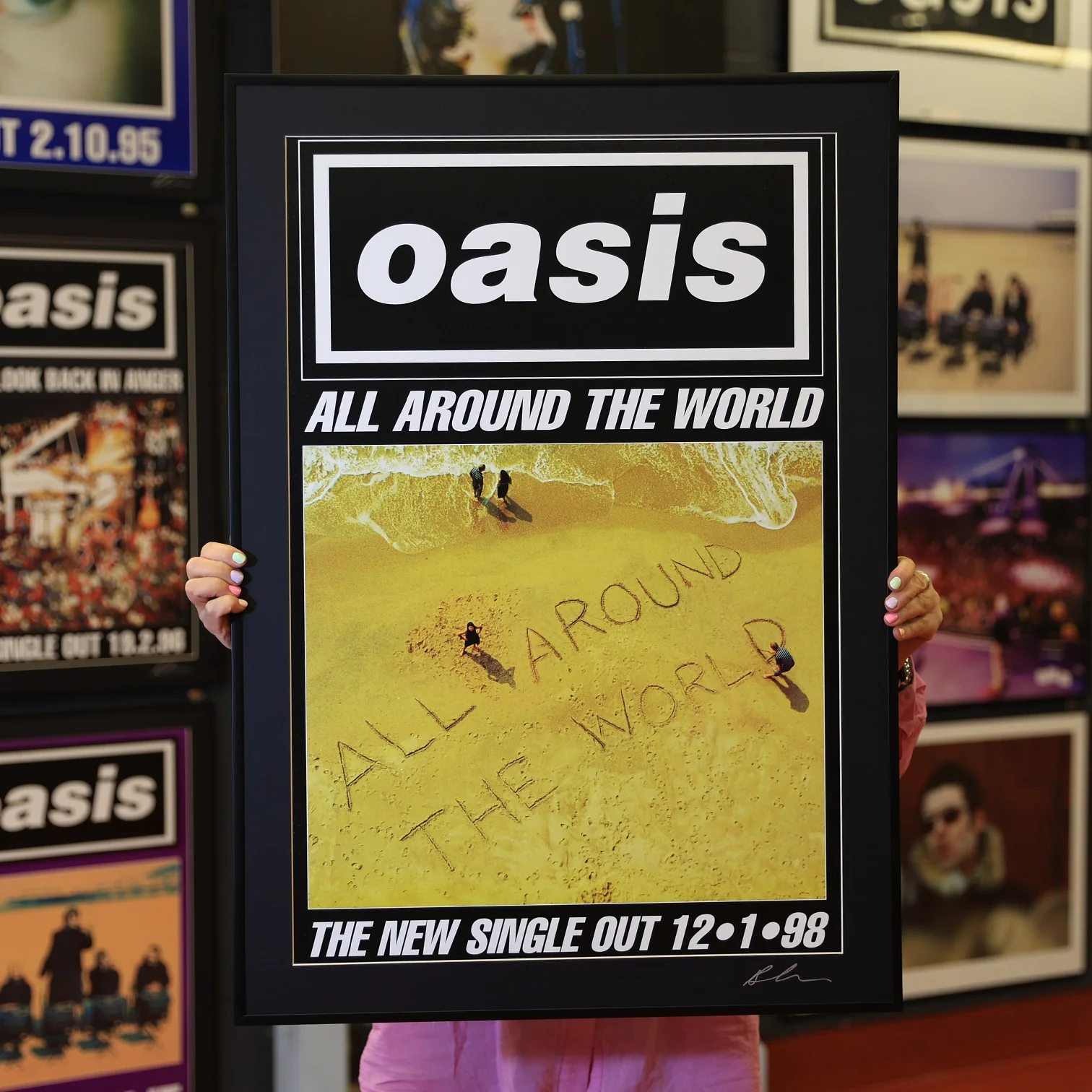 Oasis 'All Around The World' 1997 Original Street Flyposter - Image 2
