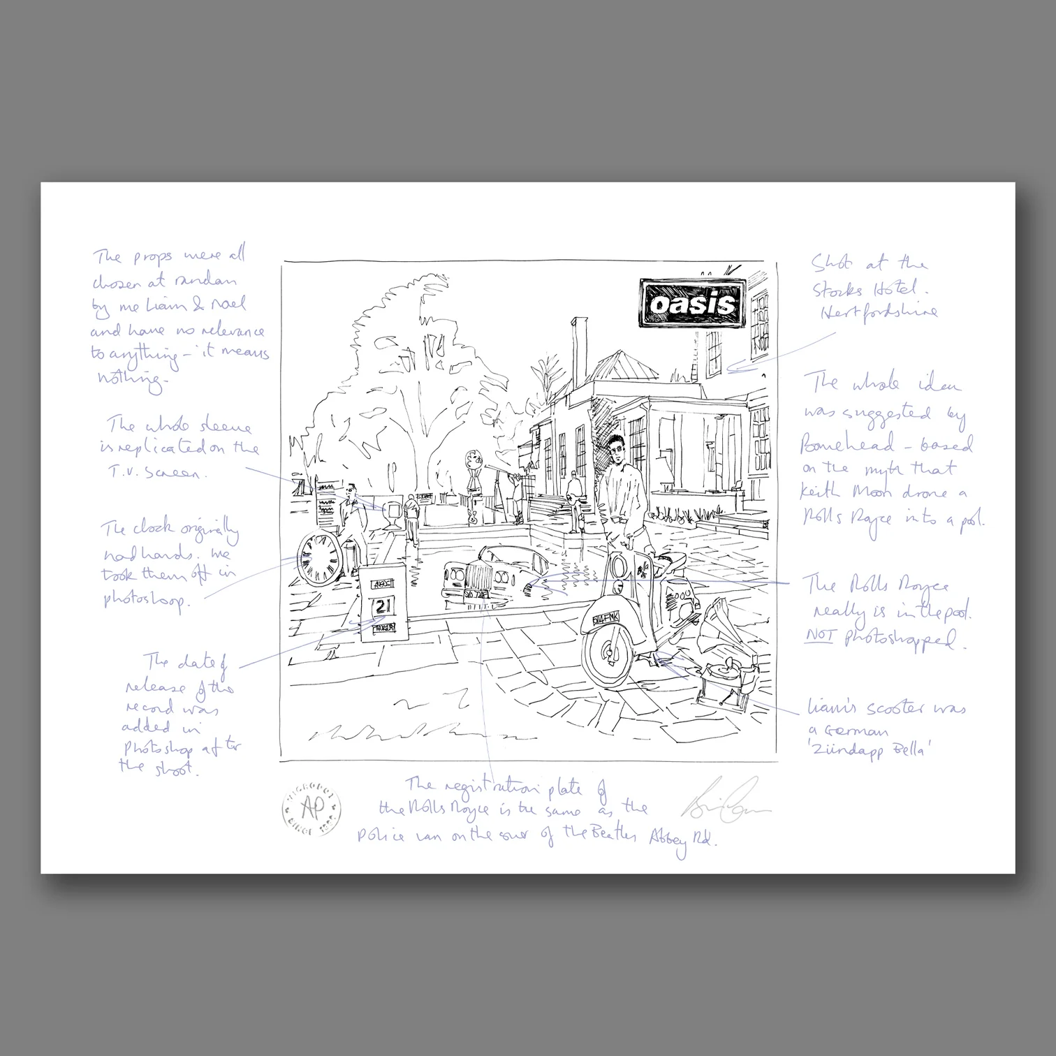 Oasis - Be Here Now - Artists proof Illustration Print - New Item