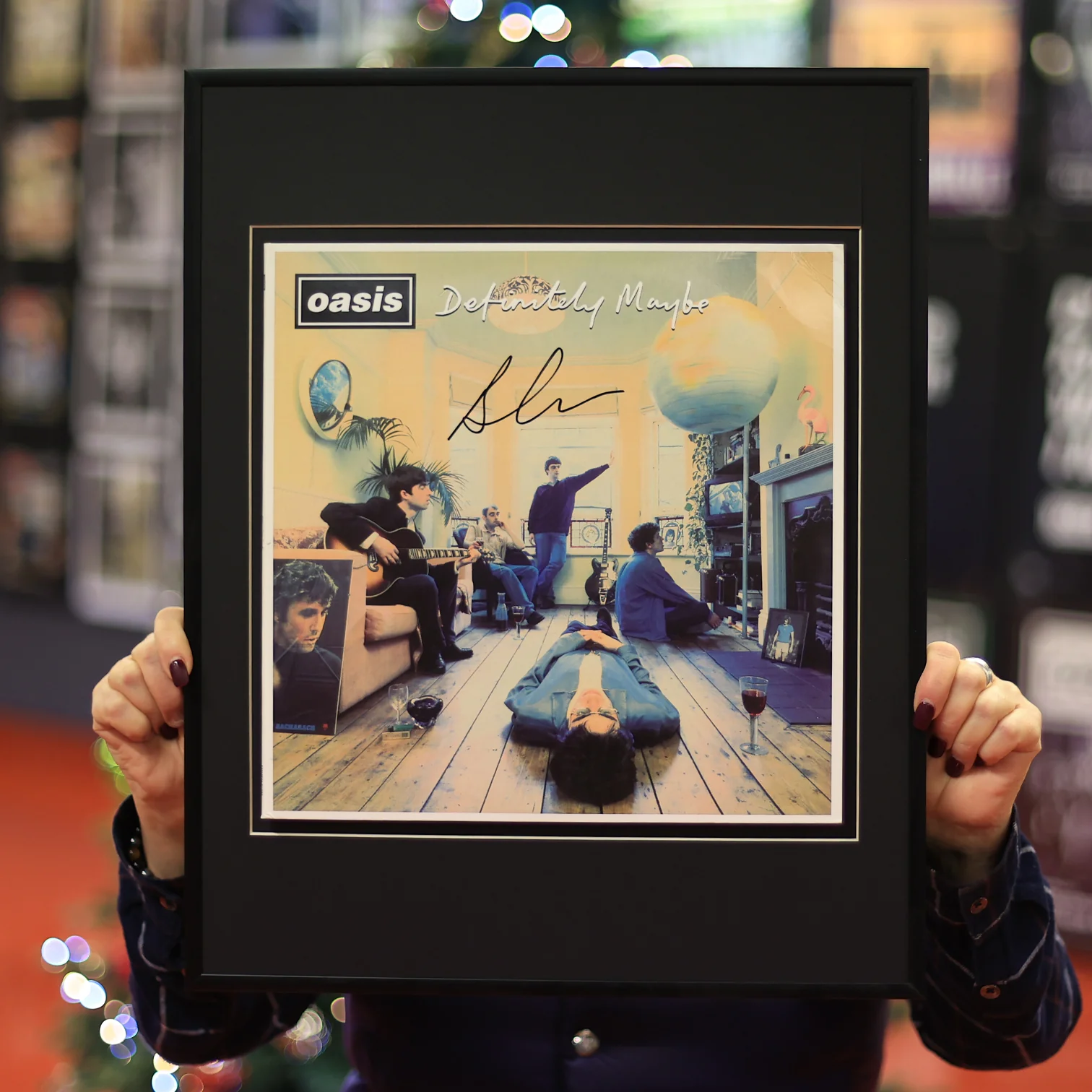 Oasis - Definitely Maybe - Framed Signed Vinyl - New Item