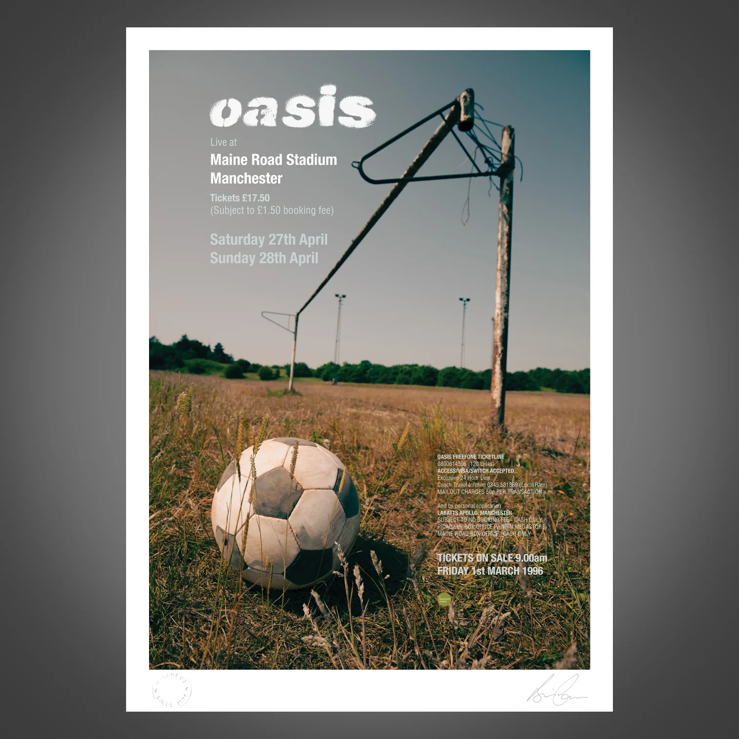 Oasis - Live At Maine Road - Gig Poster - New Item - Image 2
