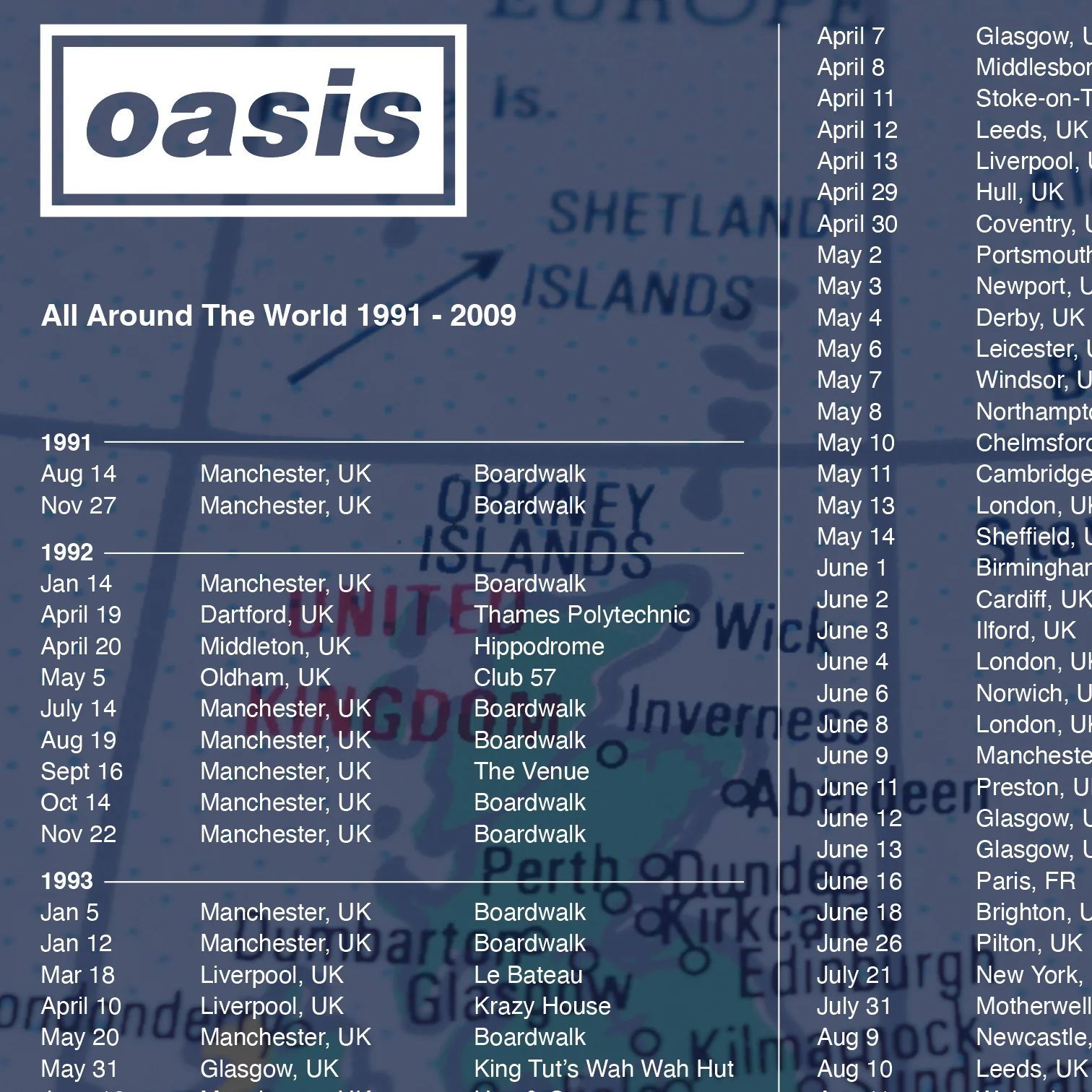 Oasis - EVERY GIG - Large Framed Piece - New Item - Image 2