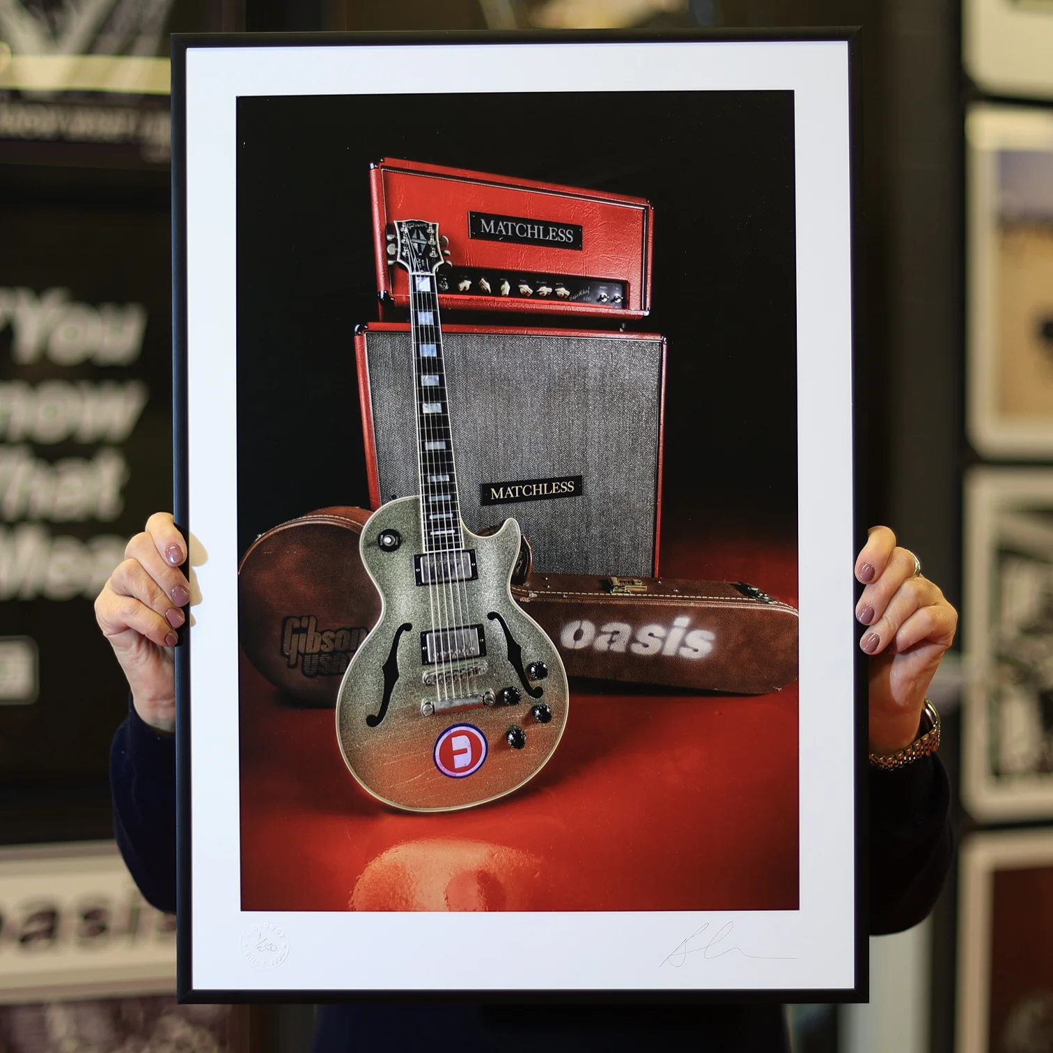 Oasis - Noel Gallagher's One Off Gibson Guitar Ltd Edition Print - New Item