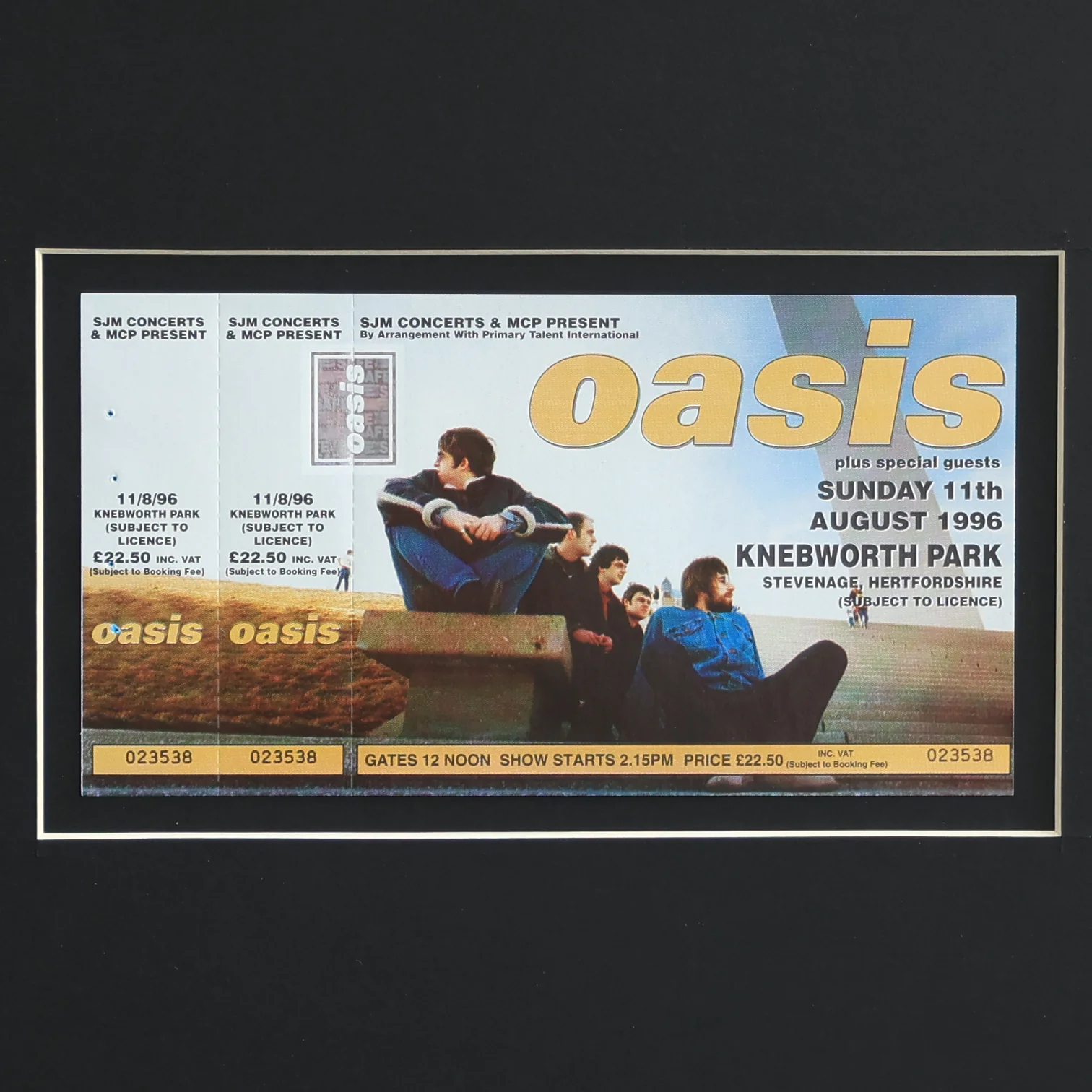 Oasis - RARE - DOUBLE STUB UNUSED Knebworth 1996 Ticket - New Item